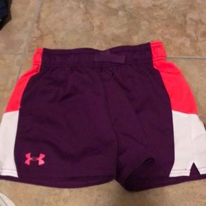 Girls Under Armour running shorts
